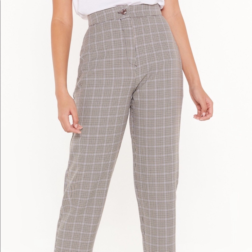 High-waisted Check Print Pants - Picture 4 of 4